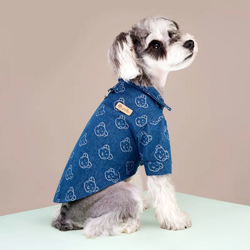 Pet Dog Shirt Fashion Dog Clothes Spring Puppy Sweatshirt Cute Print Cat Shirt Warm Pet Costumes Soft Dog Vest Chihuahua Clothes