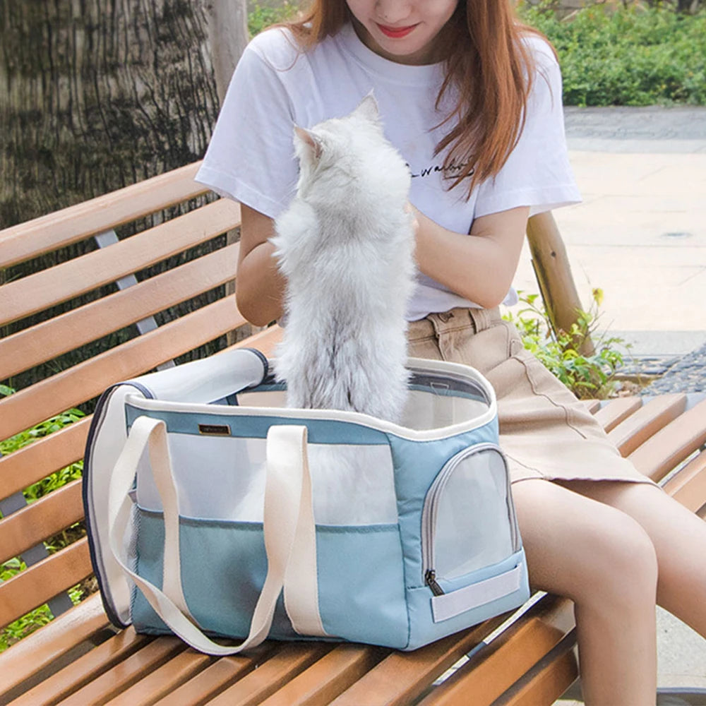 Fashion Cat Outdoor Hand-carrying Small Dog Bag Breathable Pet Carrier Handbag Puppy Kitten Travel Shoulder Bags