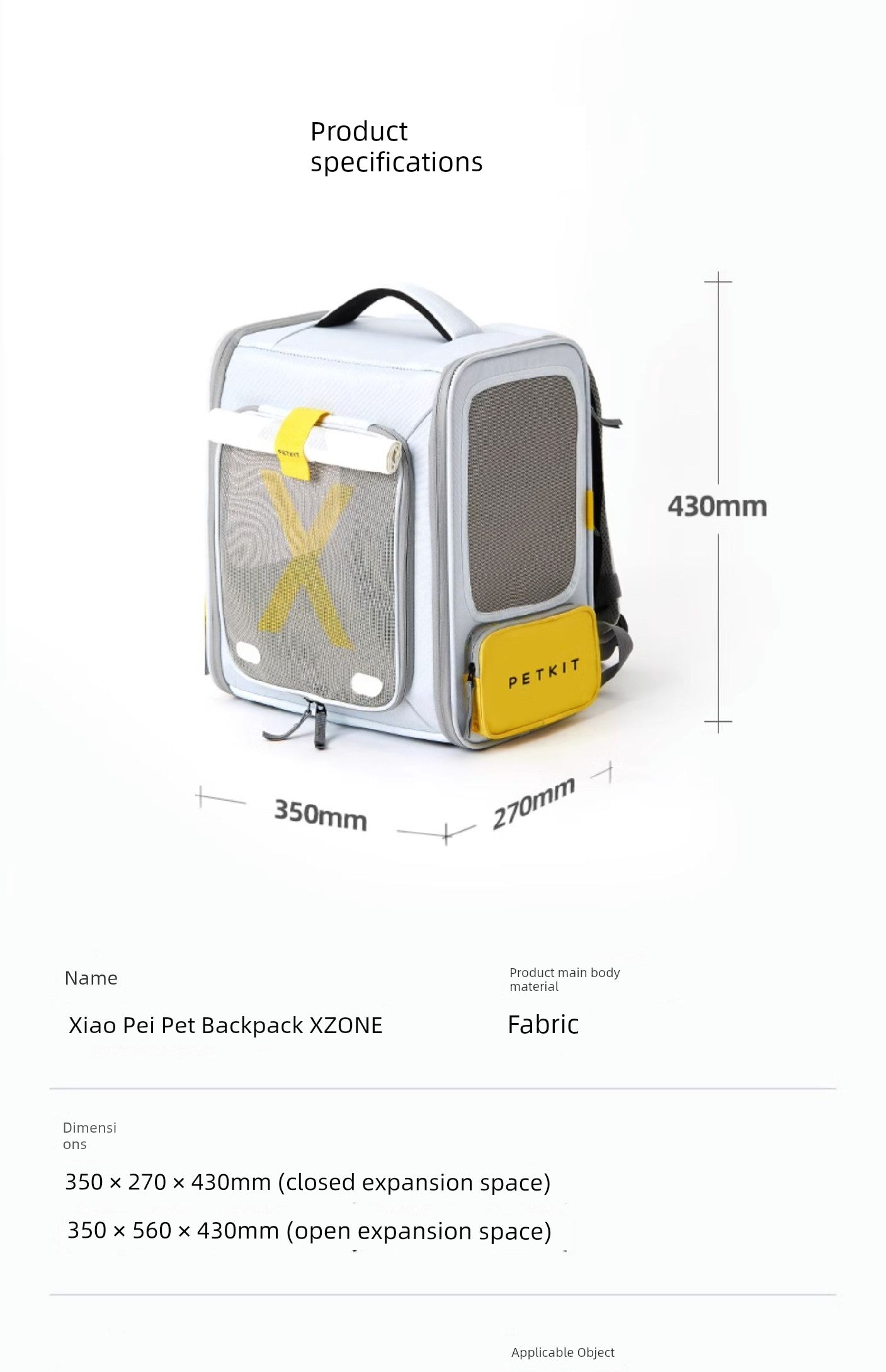 Xzone Xiaopei Space Capsule Backpack for Pets