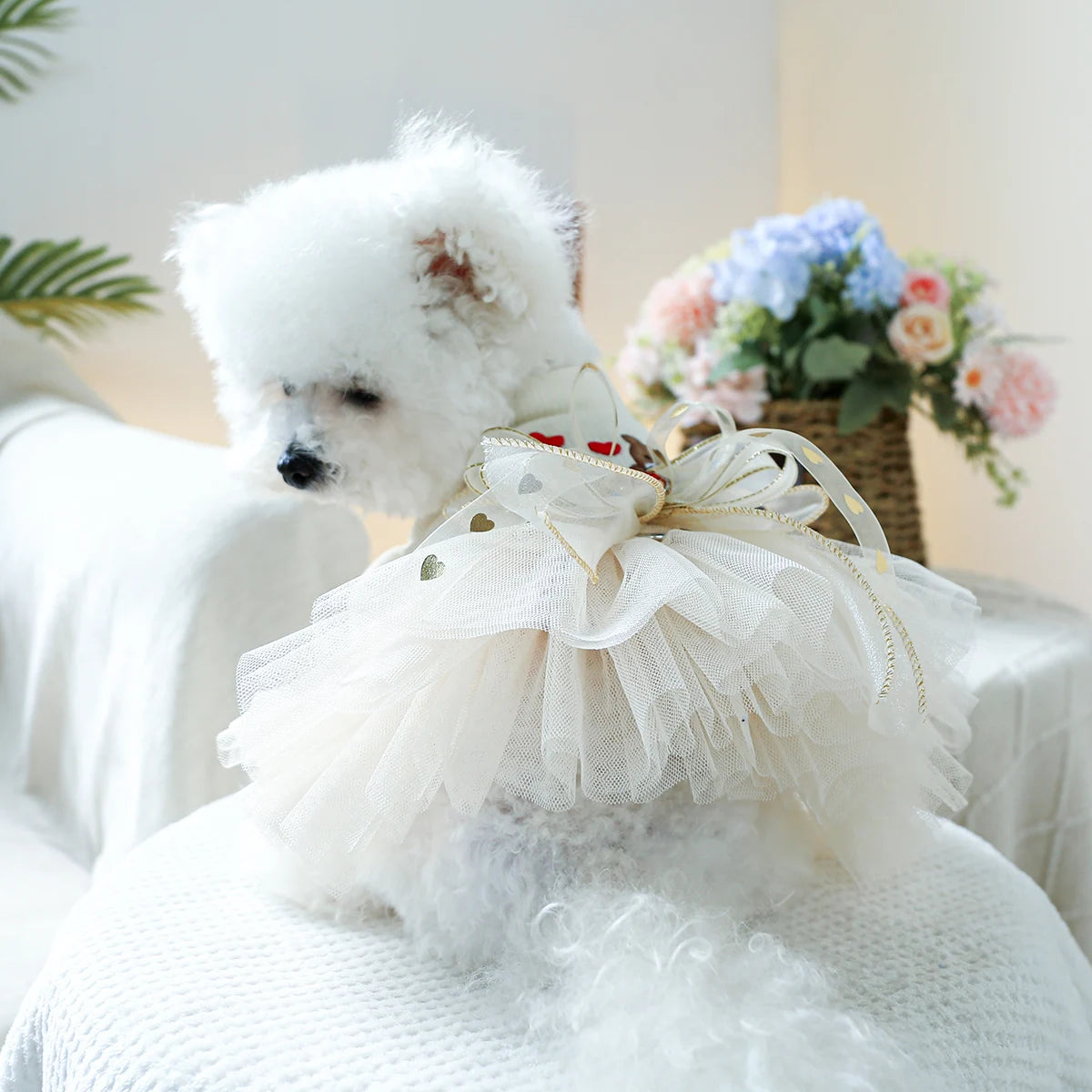 1PC Pet Clothing Spring and Autumn Wedding Bear Wedding Dress Princess Dress Suitable for Small and Medium sized Dogs