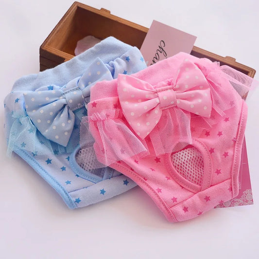 Dog Physiological Pants Pet Supplies Dog Menstrual Pants Pet Princess Panties Pet Diaper Dog Breathable Bow Dog Clothes