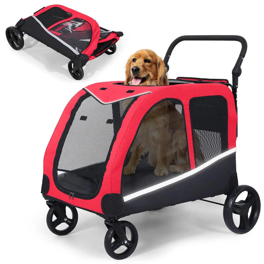 Dog Stroller For Large Dogs, Extra Large Pet Stroller For For Medium Dogs, Dog Stroller For 2 Dogs, Dog Wagon, Foldable Design