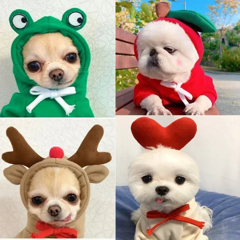 Cute Fruit Dog Clothes Reindeer Small Dogs Hoodies Warm Pet Clothing Puppy Cat Costume Coat Chihuahua Mouse Cheese Jacket Suit