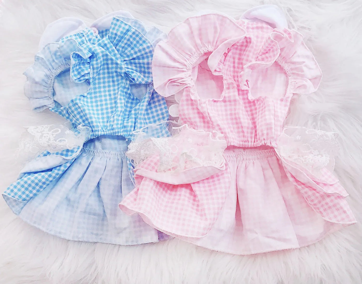 Princess Dog Cat Dress Plaid&Flowers Design Pet Puppy Skirt Spring/Summer Clothes Outfit