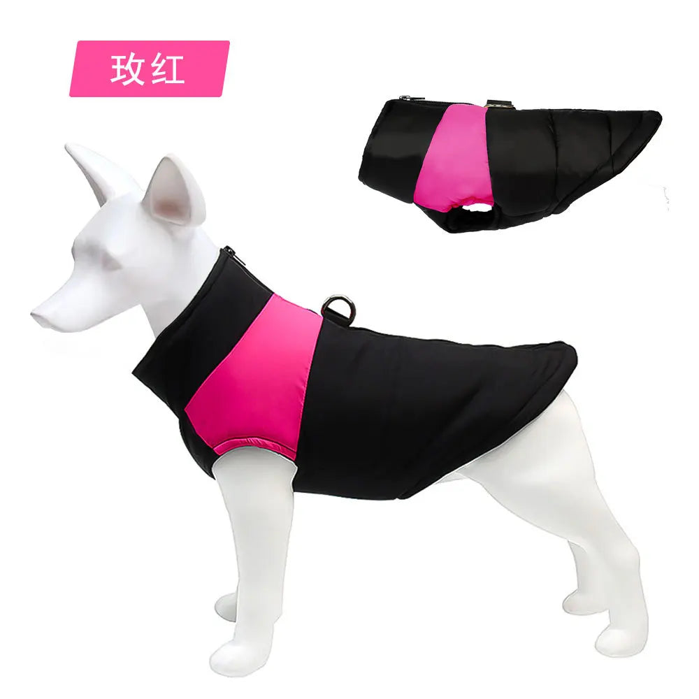 Dog Winter Jacket with D Rings Puppy Waterproof Vest Coats with Zipper Windproof Outdoor Jackets for Small Medium Large Dogs