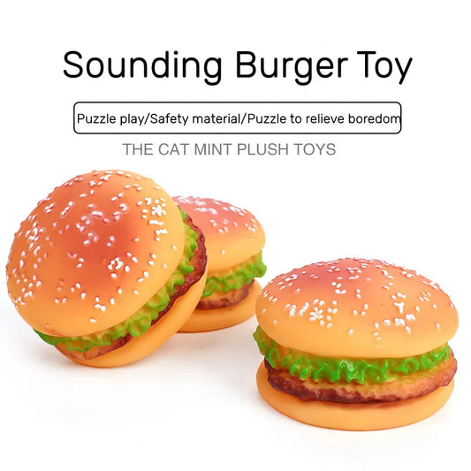 Jouet hamburger pour chien de compagnie Jouets pour chiots non toxiques Jouets à mâcher pour chien Silicone de qualité alimentaire Formation Jouer à mâcher Accessoires pour chien et chat