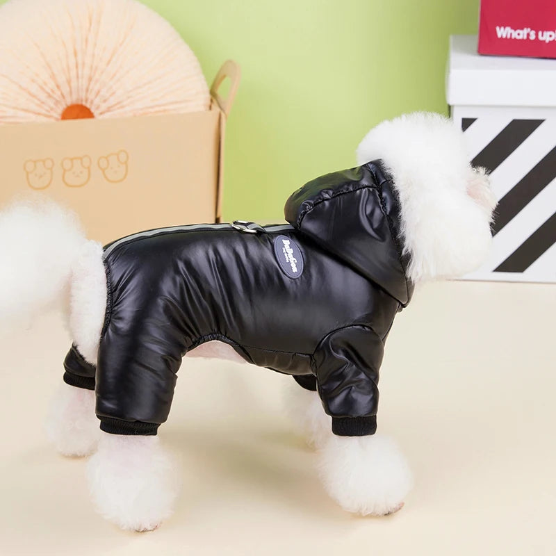 Padded Winter Puppy Onesie Waterproof Boy Dog Clothes for Small Dogs Warm Shih Tzu Down Jacket Chihuahua Jumpsuit Yorkie Costume