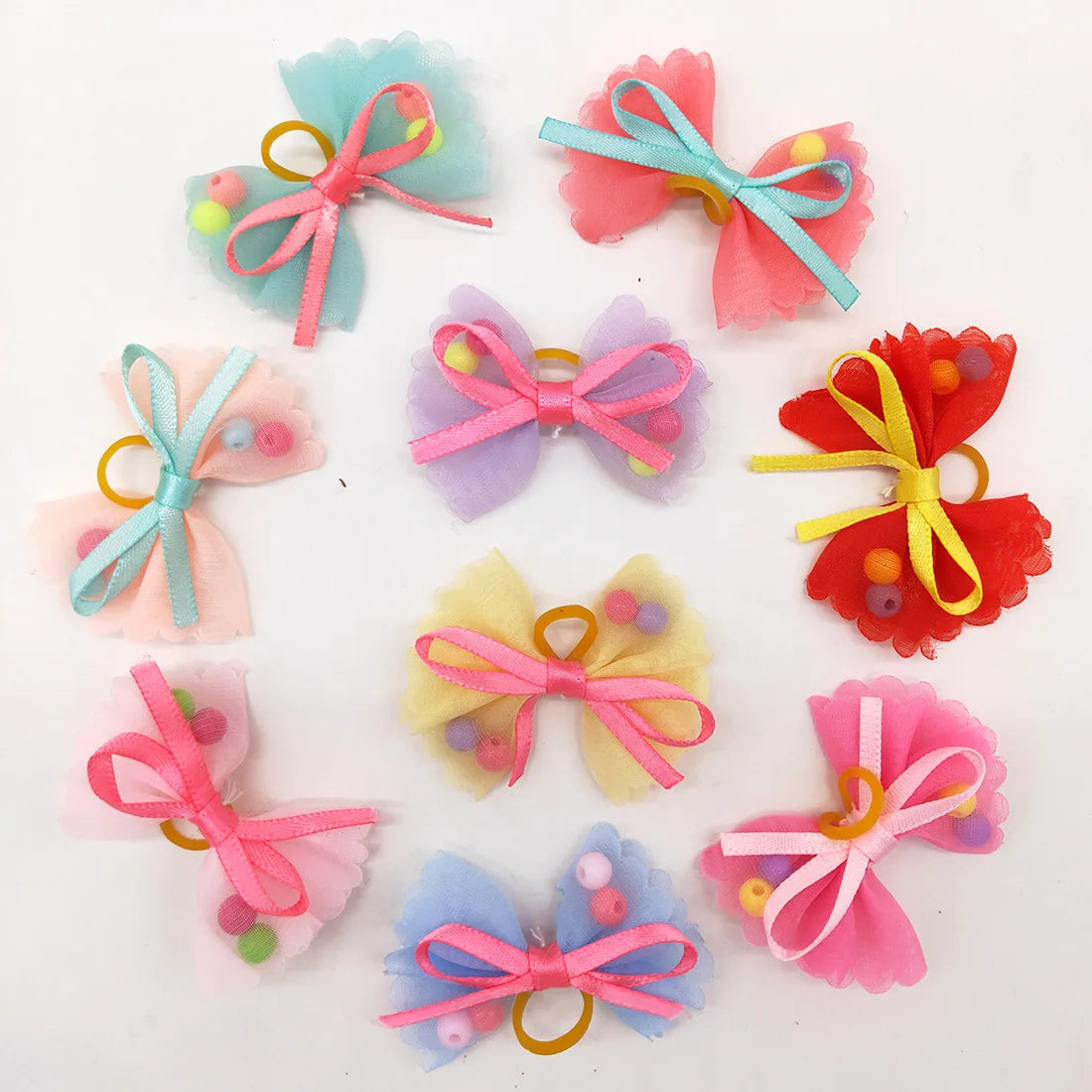 10/20/30Pcs Dog Hair Bows Pet Bows Christmas Grooming Plaid Dogs Bowkont With Rubber Band Small Dogs Party Hoilday Pet Supplies