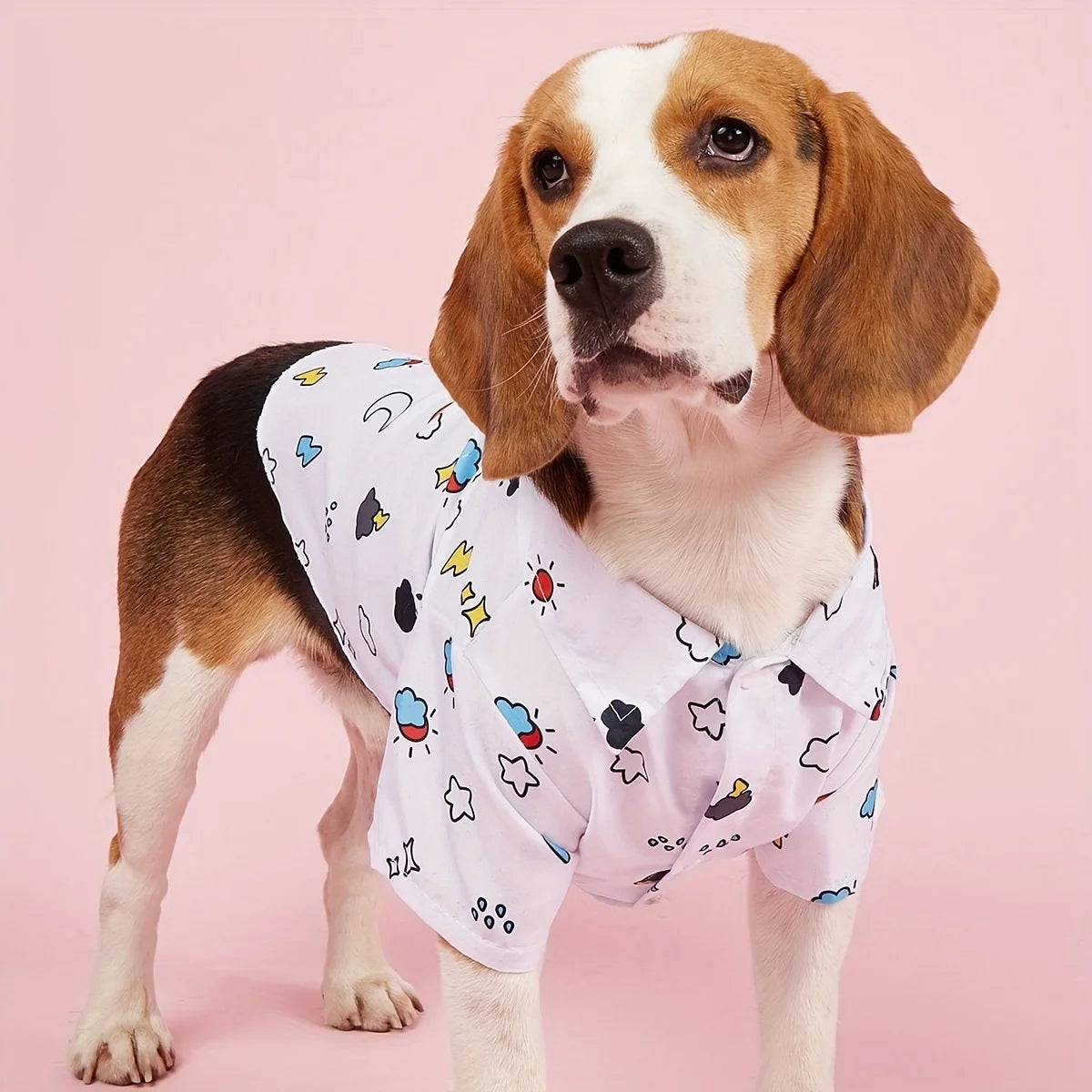 Pet clothes, dogs, cats, shirts, comfortable and breathable, small floral patterns, simple, generous, fresh and cute