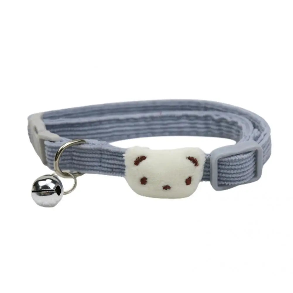 Joli collier pour animal de compagnie réglable de style dessin animé, collier souple pour animal de compagnie avec cloche, collier réglable pour petit chien et chat, fournitures pour animaux de compagnie