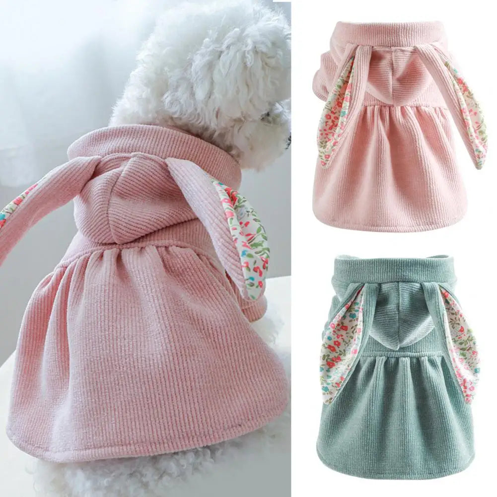 Stylish Pet Dress Adorable Dog Dress Anti Deformation Keep Warm Solid Color Windproof Puppy Dress