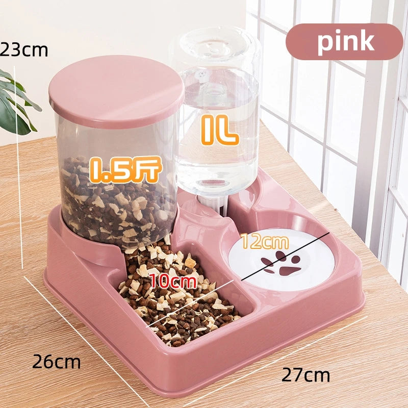 Large Capacity Pet Food Bowl Automatic Cat Feeder Dog Bowl Foodstuff Water Bottle Wet and Dry Storage Dispenser Pet Supplies