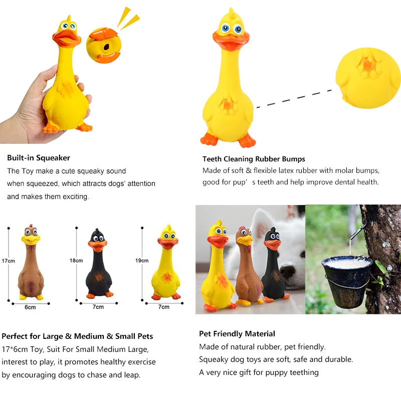 Squeaky Dog Rubber Toys Dog Latex Chew Toy Chicken Animal Bite Resistant Puppy Sound Toy Dog Supplies For Small Medium Large Dog