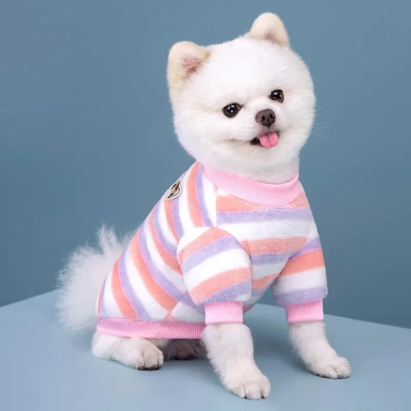 Winter Soft Dogs Coat Warm Fleece Puppy Clothes for Small Medium Dogs Pullover Chihuahua Bulldog Hoodie Sweatshirt Pet Costumes