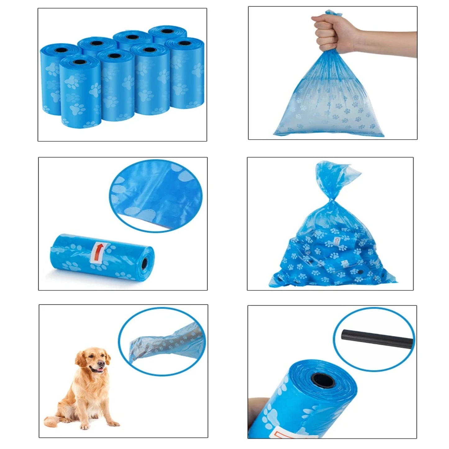 New Convenient Dog Poop Bag Set: 30 Refill Rolls with 1 Dispenser, Strong Leash Clip, Easy Tear-off Design - Essential Pet Waste