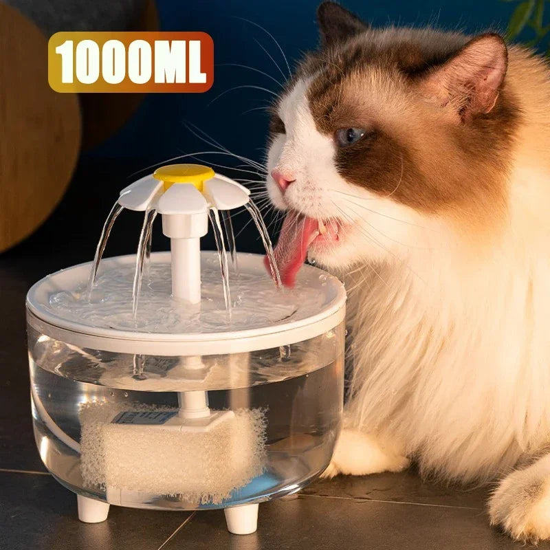 1L Pets Water Fountain Ultra-Quiet Automatic Circulation Filtration USB Electric Mute Recirculate Filtring Drinker Pet Supplies