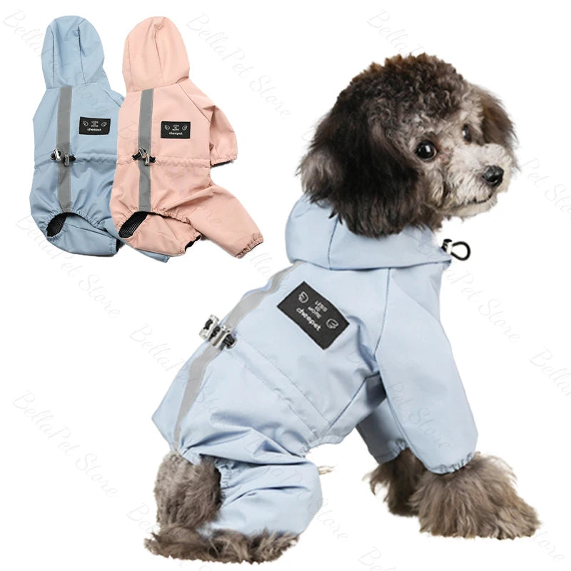 Reflective Dog Clothes Pink Blue Waterproof Reflective Dog Raincoat Dog Suits Clothes for Small Big Dog Accessories