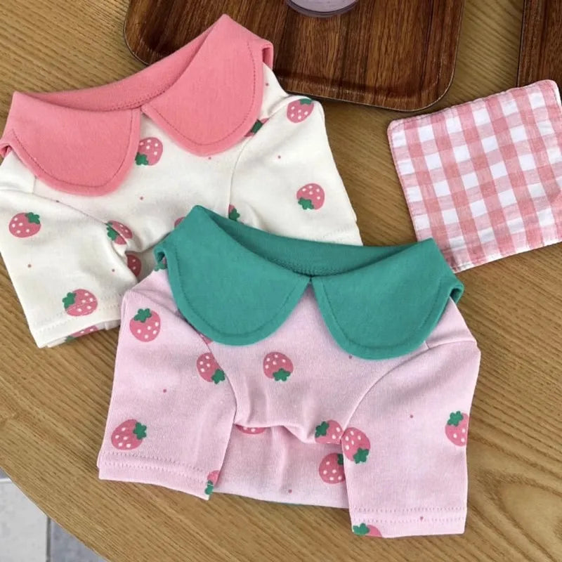 Strawberry Print Dog Clothes Pink Pet Dog Vest Cute T-Shirt Puppy Costume Cat Dog Polo Shirt Chihuahua Bichon Girls Dog Pullover