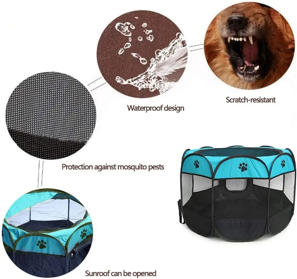 Tente pliable pour chat, cage pour animaux de compagnie, clôture, parc pour chien, maison d'extérieur pour animaux de compagnie pour petit et grand chien, chenil pour chat, abri portable pour chiots