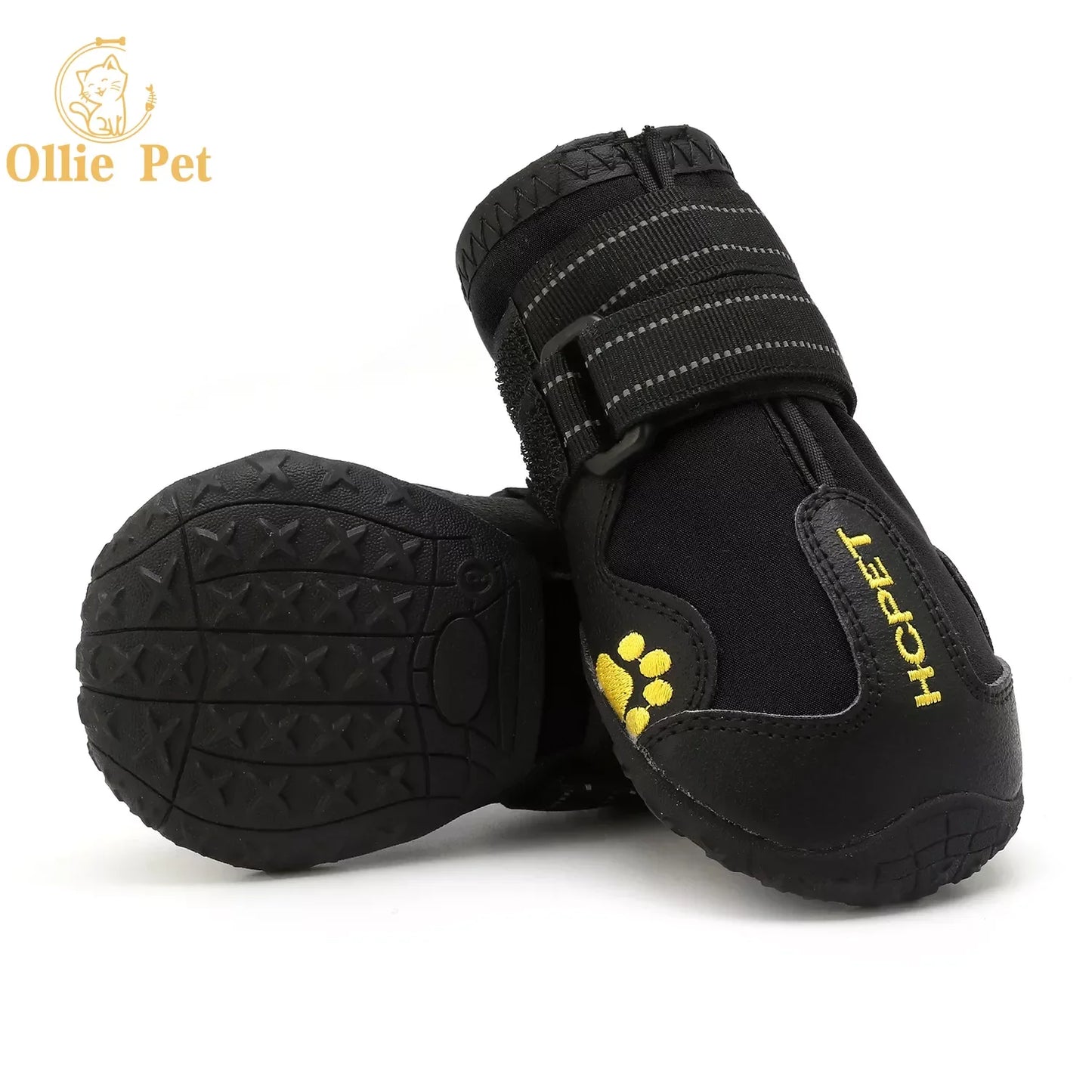 Dog Shoes Waterproof Anti-Slip Rain Boots Warm Snow Reflective for Small Large Pet Sports Training Protect Pet Feet 4pcs