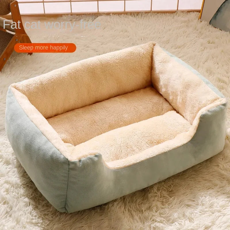 Large Pet Cat Bed Sofa Warm House， dog beds，Square Nest Pets Kennels for Small Dogs Cats Winter Puppy Kittens Sleeping Baskets