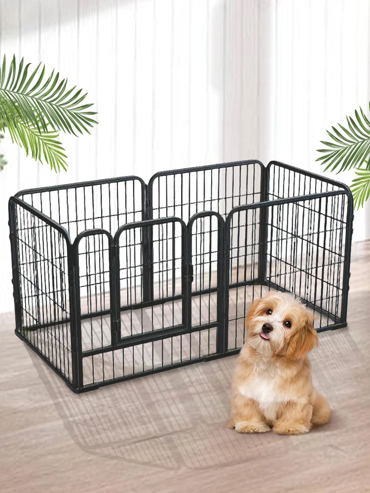 6 Panels Heavy Duty Dog Puppy Playpen Foldable Exercise Puppy Kennel Cage Metal Barrier Playpen for Dog Cat Rabbit Pet Exercise