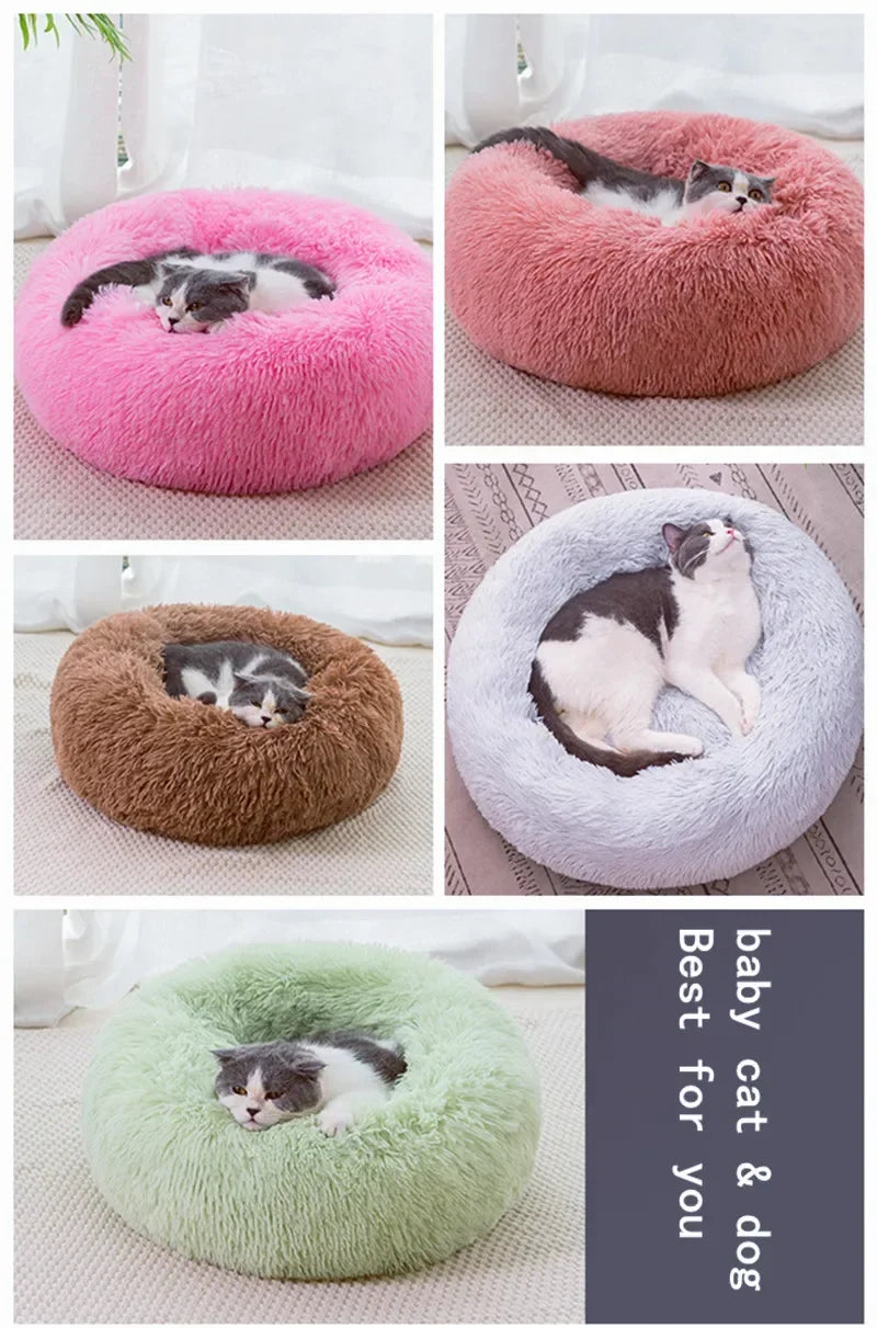 Plush Pet Bed Large Dogs Cats Soothing Round Mat Cozy Sleeping Pad Small Medium Animals Soft Cushion House 2024 New