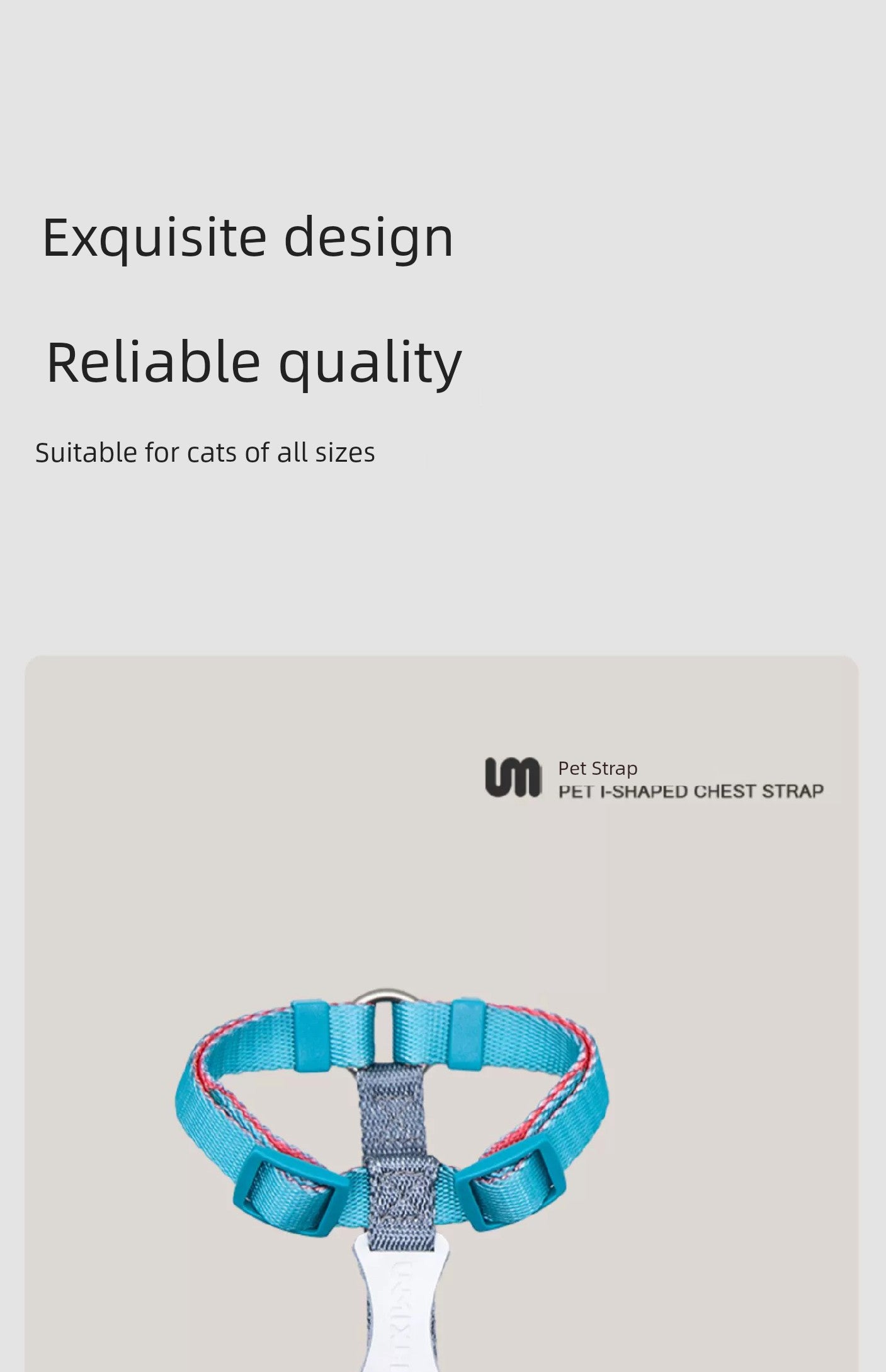 Unmixed Contrast Color I-Shaped Dog Walking Cat Chest Strap