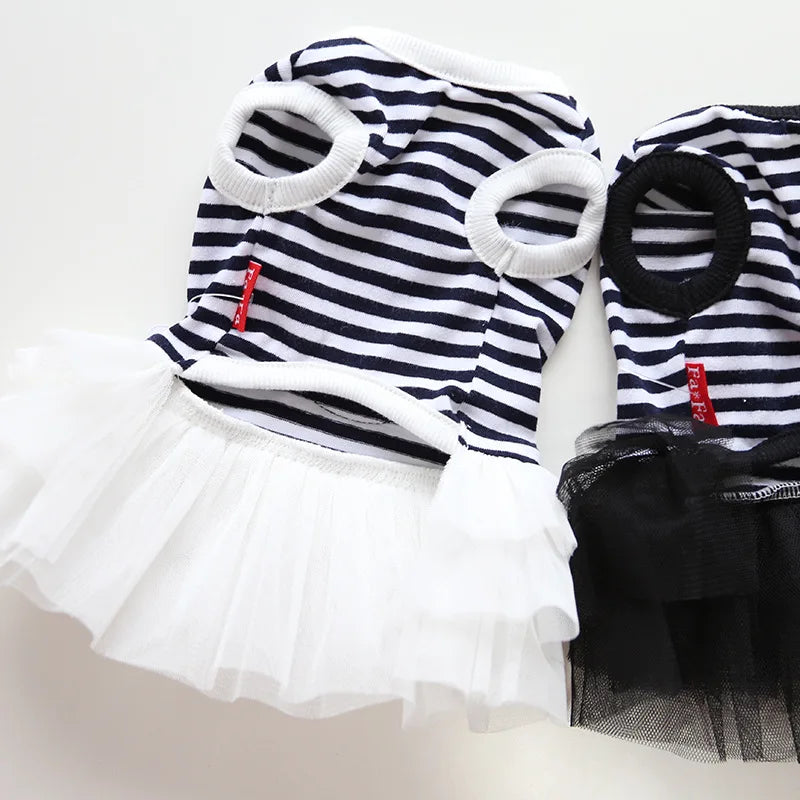 New Dog Cat Dress Striped&Flower Design Pet Puppy Spring/Summer Clothes Outfit 5 Sizes