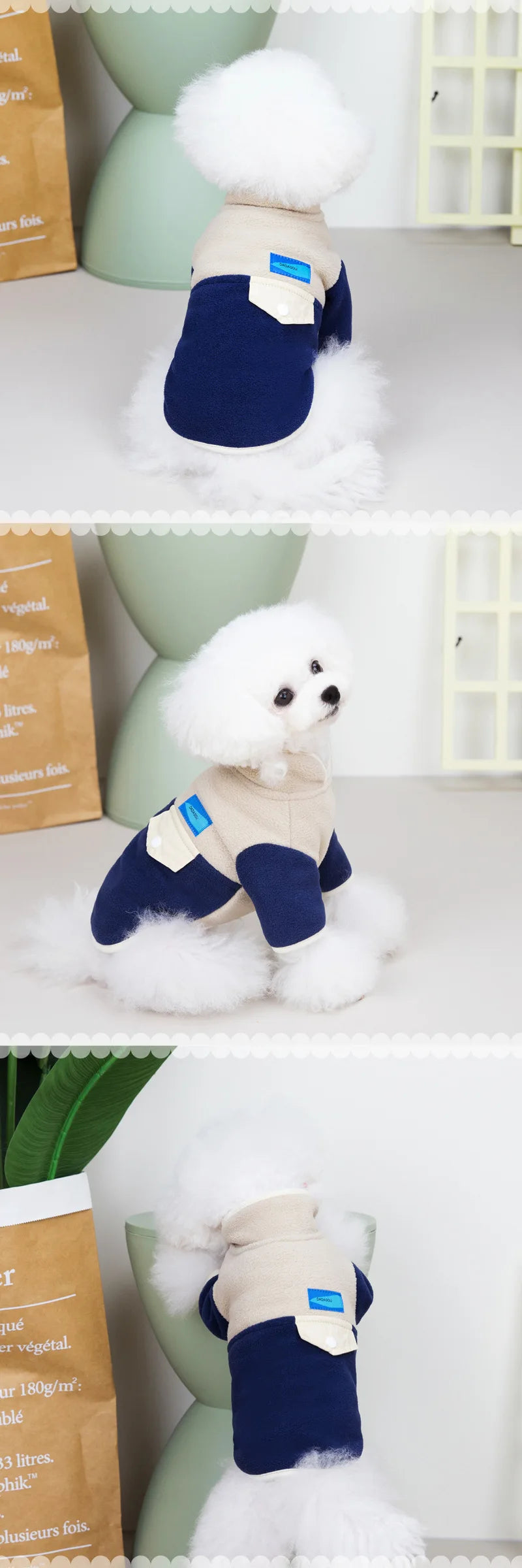 Pet Dog Lapel Coat Dog Cat Clothes Dog Autumn Winter Clothes Teddy Beagle Clothing Sweater Fleece Sweater Dog Clothes Pet Coat