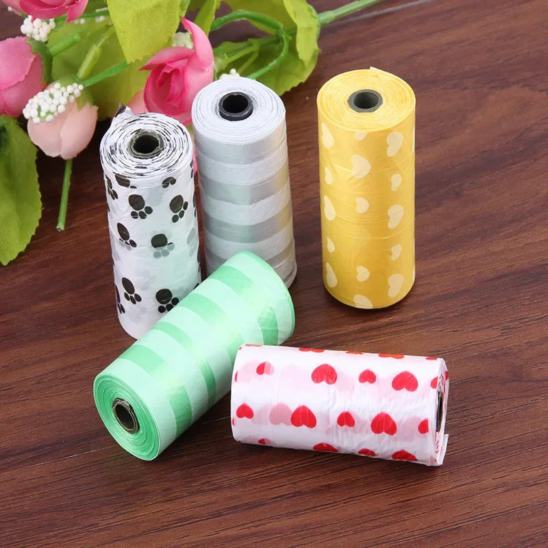 10/40Roll Dog Poop Bags for dog Large Cat Waste Bags Doggie Outdoor Home Clean Refill Garbage Bag Pet Supplies 15 Bags/ Roll