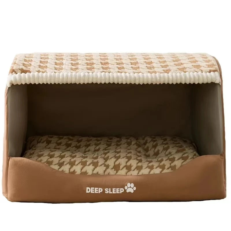 Autumn and Winter Dog Thousand Birds Grid Drawer Dog Kennel Large Dog Large Dog Kennel Deep Sleep Cat Kennel Pet Kennel