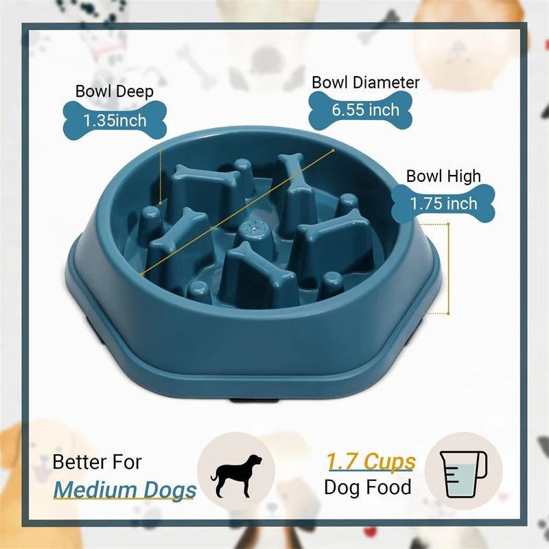 Dog Slow Feeder Bowl Anti-choking Food Bowl for Dogs Slow Eating Dog Feeders Healthy Diet Pet Bowl Feeding Supplies