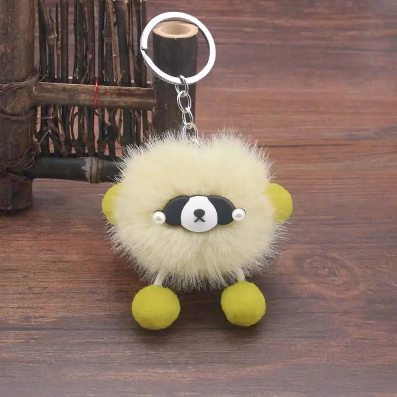 1Pcs Plush Dumb Bear Keychain Animal Pendant Keyring Pets Doll Gift Handbag Key Holder DIY Jewelry Clothing Crafts Accessory