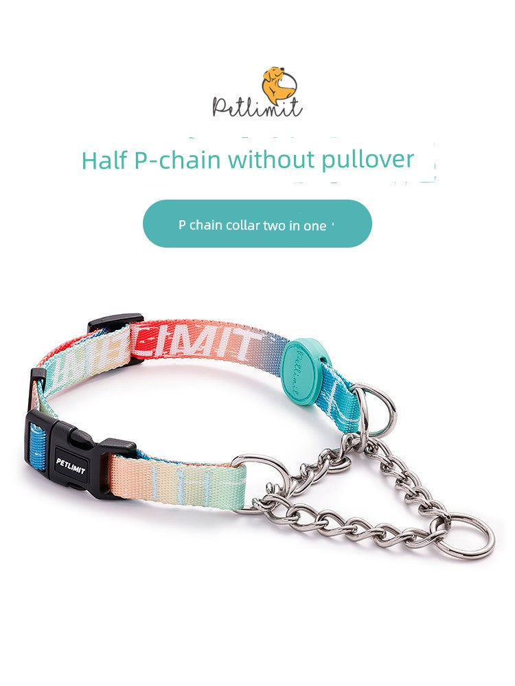 Half Chain Medium Large Dog Explosion-Proof Collar Dog