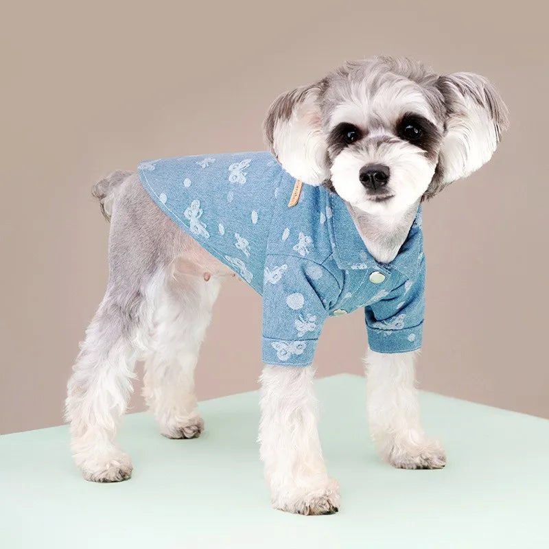 Pet Dog Shirt Fashion Dog Clothes Spring Puppy Sweatshirt Cute Print Cat Shirt Warm Pet Costumes Soft Dog Vest Chihuahua Clothes