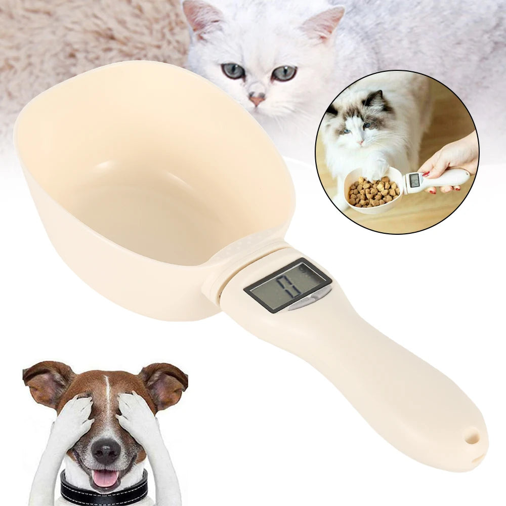 Pet Food Measuring Scoop Food Scale Electronic Dog Cat Feeding Bowl Detachable Measuring Tool Digital Display Weighting Spoon