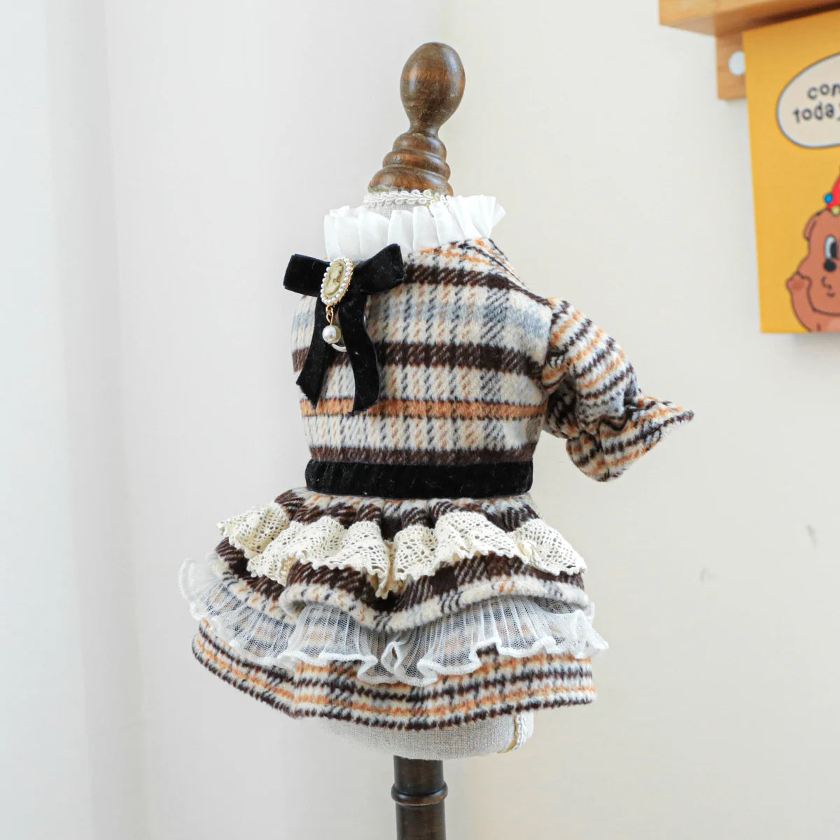 1PC Pet Clothing Spring and Autumn Maillard Dress Wedding Princess Dress Suitable for Small and Medium sized Dogs