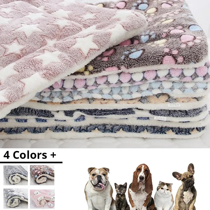 Pet Cushion Fall And Winter Warm Dog Kennel Cat Dog Printing Blanket Non-Slip Seat Cushion Dog Supplies