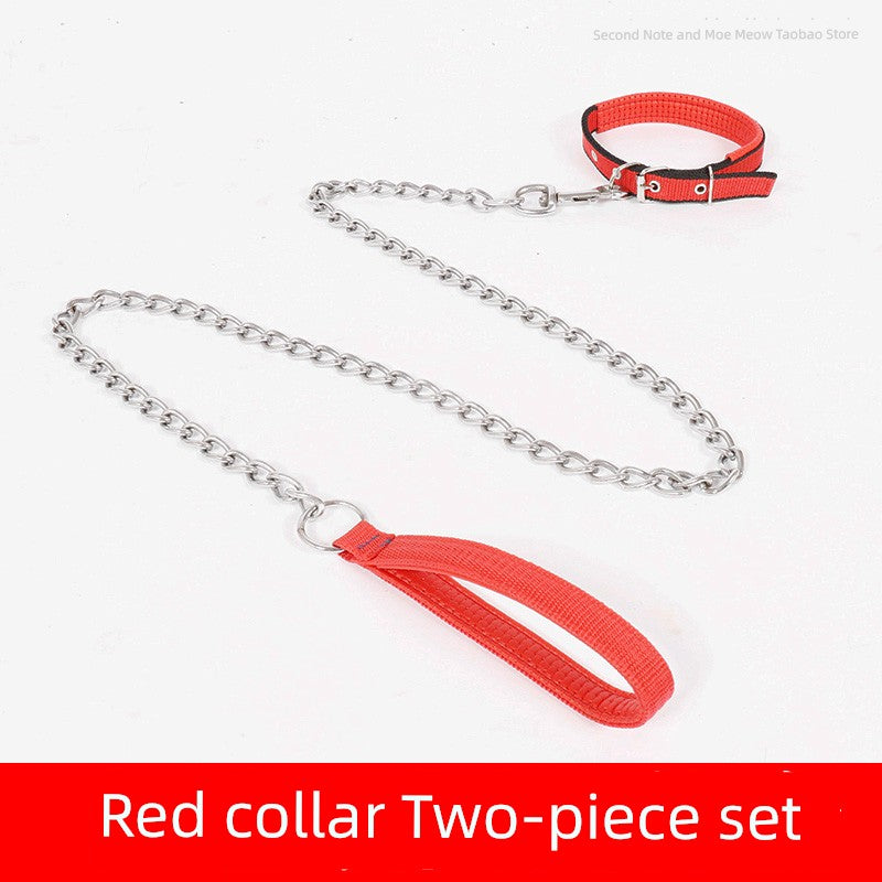 Anti-Bite Teddy Dog Leash Large Collar Iron Chain