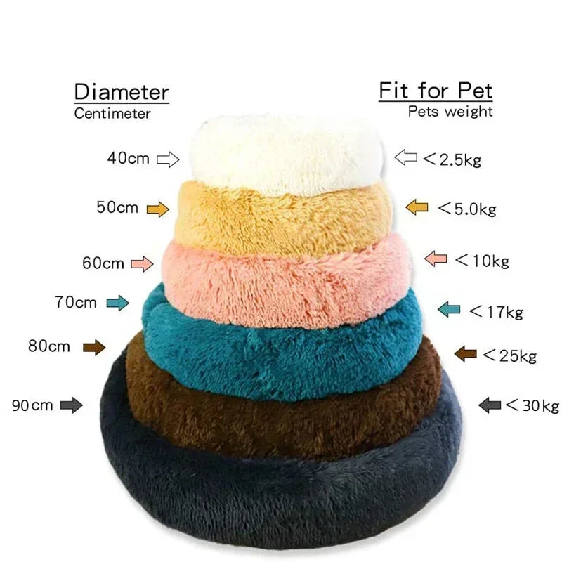 Round Cat Beds House Soft Long Plush Best Pet Dog Bed For Dogs Basket Pet Products Cushion Cat Bed Cat Mat Animals Sleeping Sofa