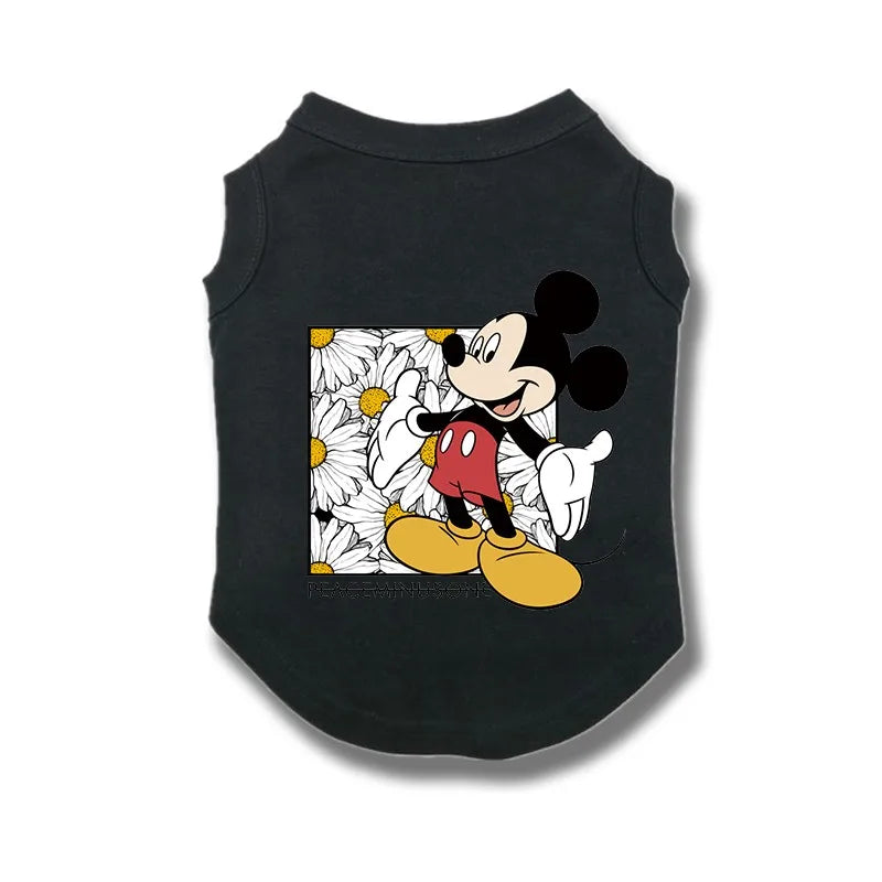 Disney Cartoon Dog Cat Vest Summer Pet Dogs Clothes Mickey And Minnie Dog Shirt for Small Medium Puppy French Bulldog Ropa Perro