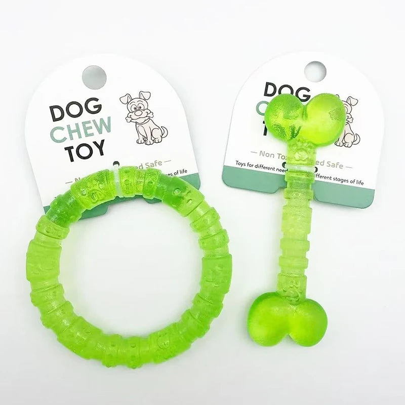 Pet dog toys, interactive, bite resistant, relieve boredom, clean teeth, rubber bones, rubber rings, suitable for small dogs