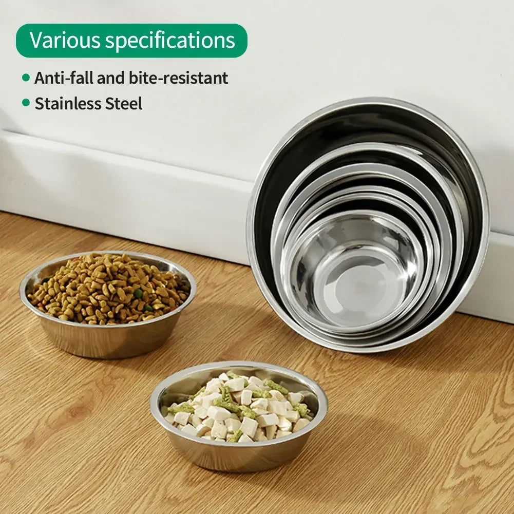 Stainless Steel Metal Dog Bowl for Small Medium Large Dogs Replacement Basic Dog Bowls Thickened Dog Water Feeder Bowls Pet Supp