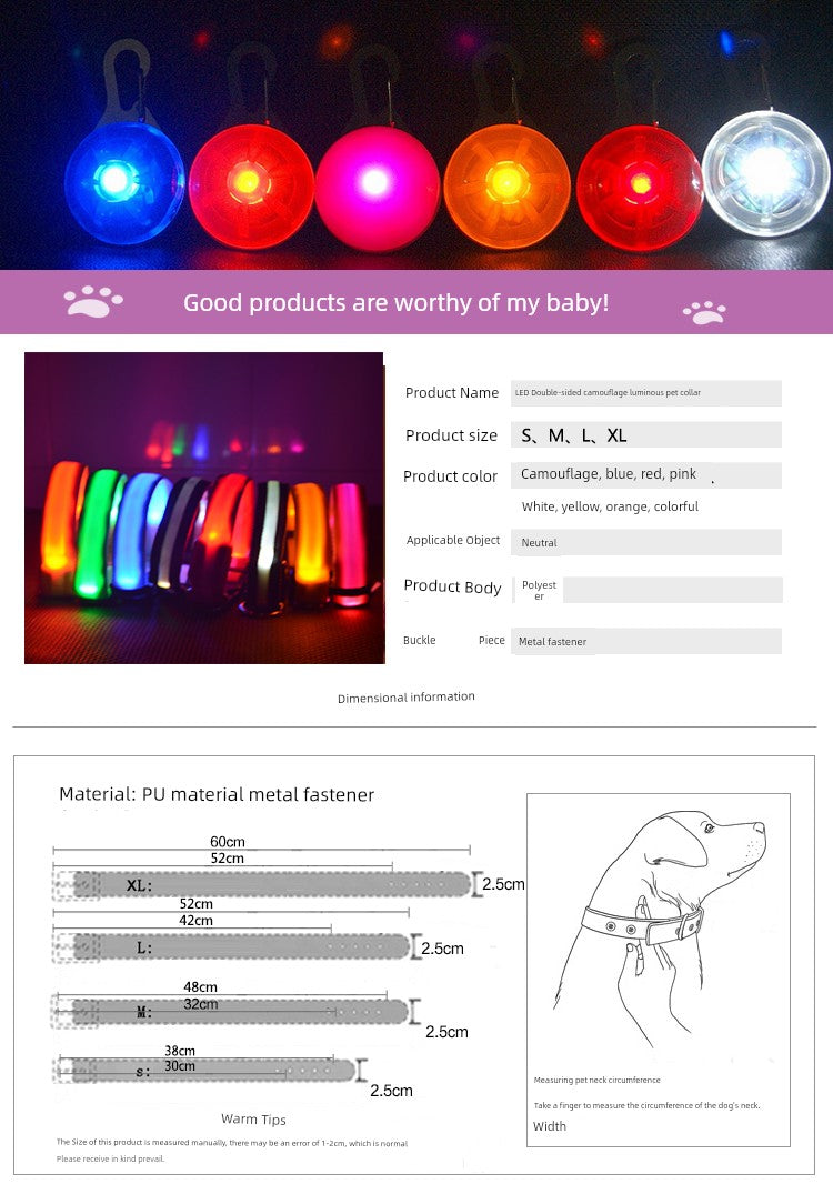 Collar Large Dog Light-Emitting Pendant Dog