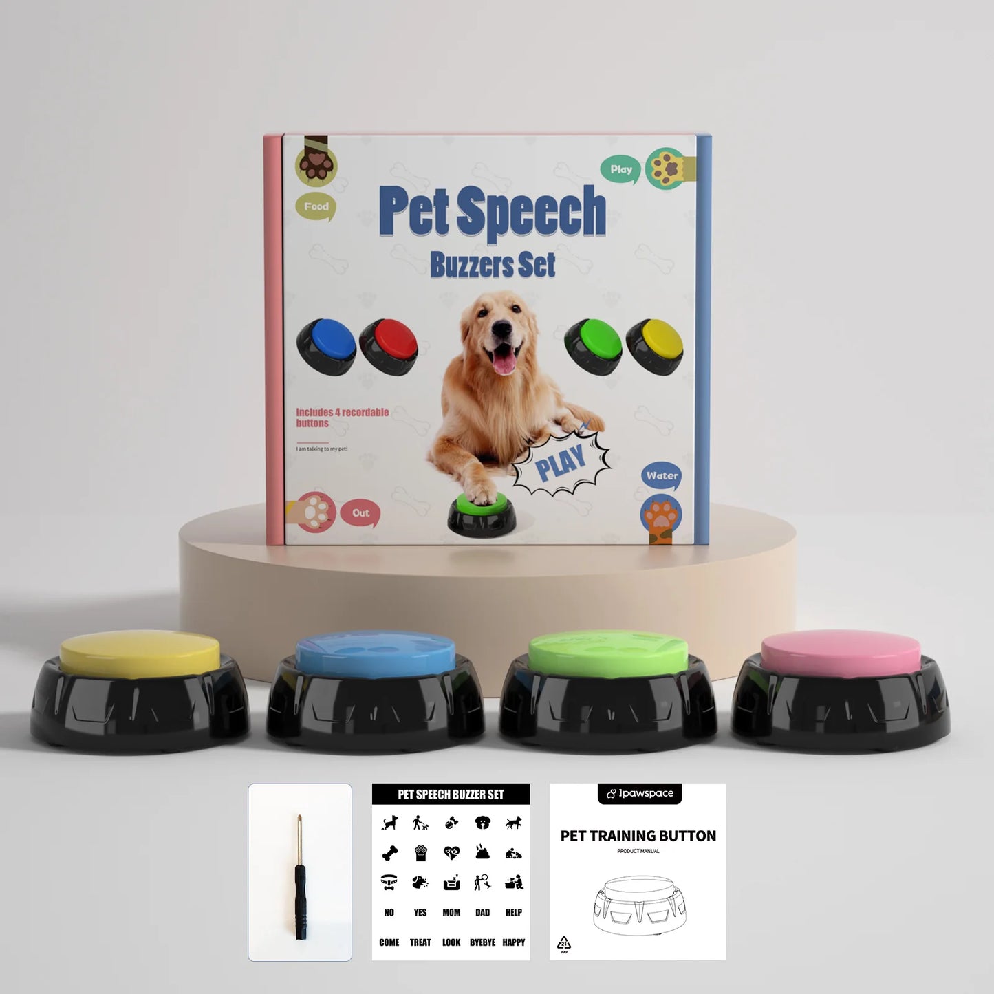 Pet Training Buttons Recordable Pet Talking Toys Pet Interactive toys Speech Buttons Speech Button for Dogs of All Sizes