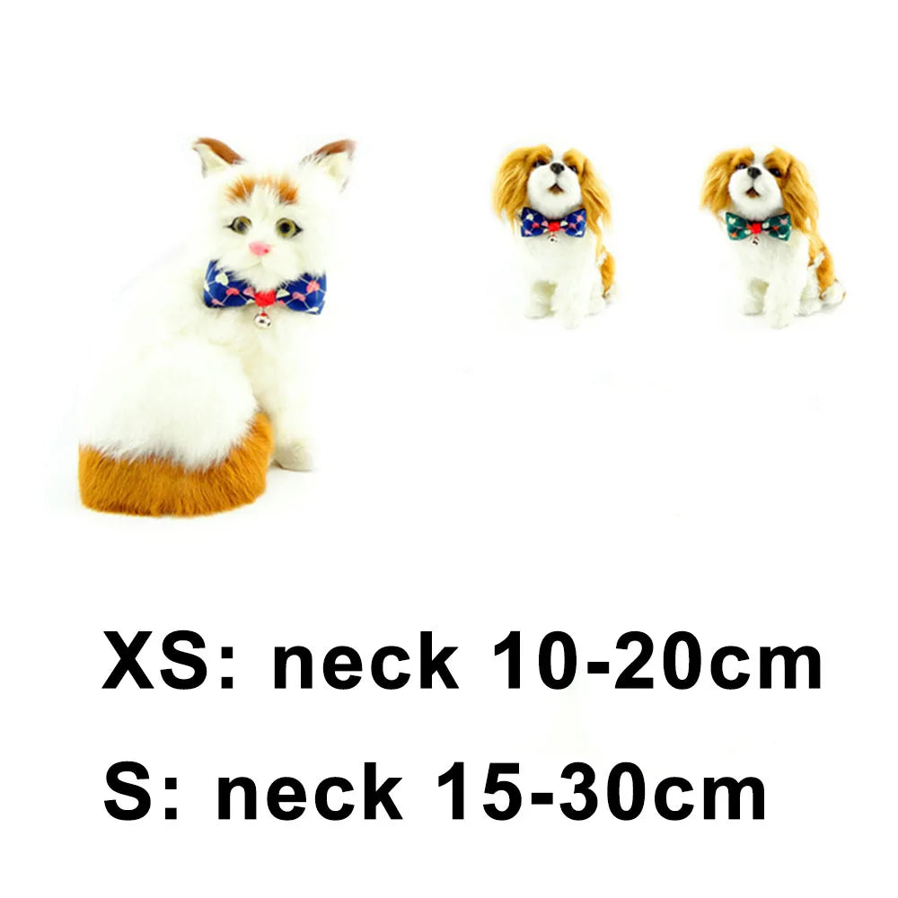 Collar con lazo ajustable para perro y gato, con cascabel, accesorio para animales pequeños, para Navidad, cumpleaños, vacaciones y fotografía