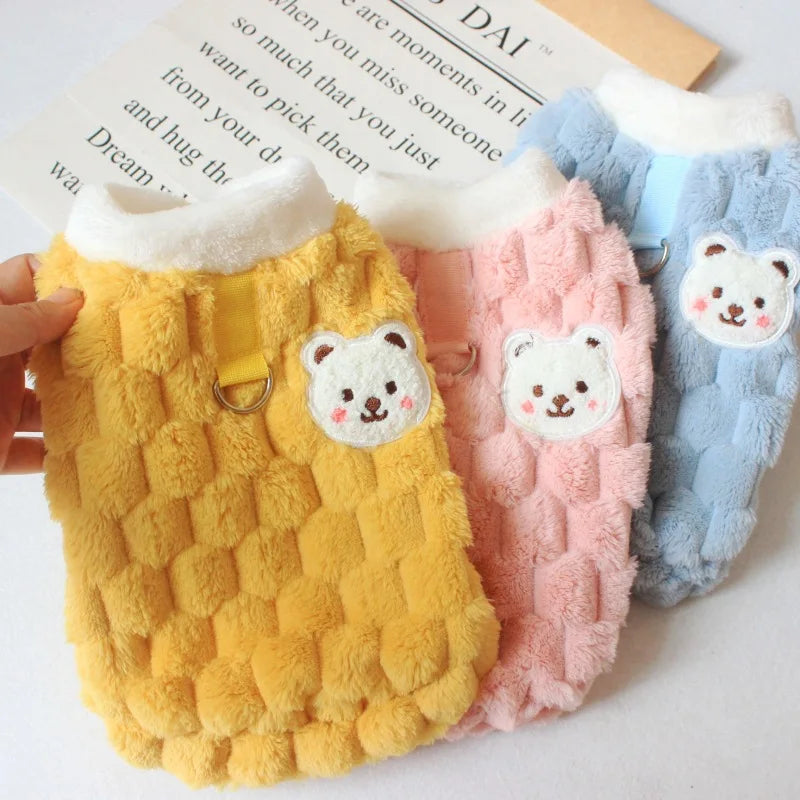 Dog Sweater Plush Warm Pet Clothes for Small Medium Dogs Cats Puppy Vest Fashion Dog Coat Chihuahua Yorkie Teddy Bichon Clothing