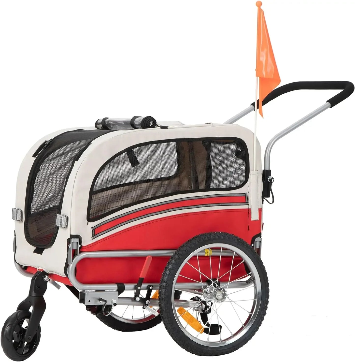 Leonpets 2 in 1 Dog Stroller Pet Dog Bike Trailer Bicycle Trailer and Jogger，ransparent windows，comfortable seat cushion