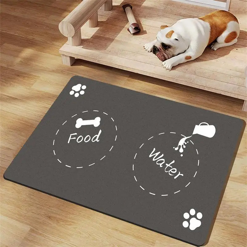 Pet Feeding Mat-Absorbent Pet Placemat for Food and Water Bowl, with Waterproof Rubber Backing, Quick Dry Water Mat for Dog Cat